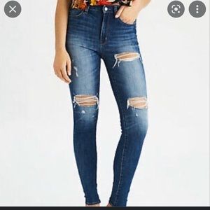 AEO Super Hi-Rise Jeggings Ripped
